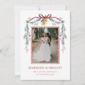 Getrouwd en Bright Pas getrouwd Kerstkaart (Voorkant)