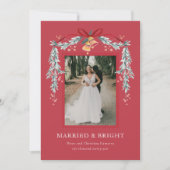 Getrouwd en Bright Pas getrouwd Kerstkaart (Voorkant)