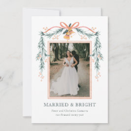 Getrouwd en Bright Pas getrouwd Kerstkaart