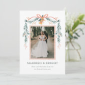 Getrouwd en Bright Pas getrouwd Kerstkaart (Staand voorkant)