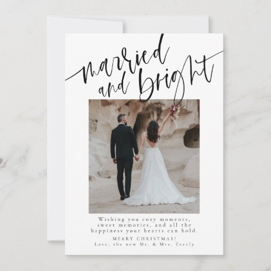 Getrouwd en Bright Pas getrouwd Kerstmis Kaart (Voorkant)