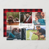Getrouwd en Bright Pas getrouwd paar Foto Feestdagenkaart (Voorkant / Achterkant)
