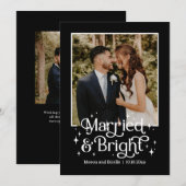 Getrouwd en Bright Pas getrouwd Vakantie Fotokaart Feestdagenkaart (Voorkant / Achterkant)