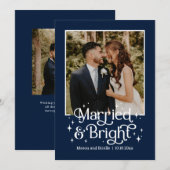 Getrouwd en Bright Pas getrouwd Vakantie Fotokaart Feestdagenkaart (Voorkant / Achterkant)
