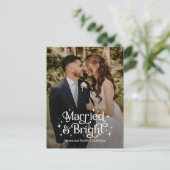Getrouwd en Bright Pas getrouwd Vakantie Kaart Bri (Staand voorkant)