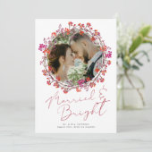 Getrouwd en Bright pasgetrouwde foto Kerstmis Bedankkaart (Staand voorkant)