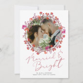 Getrouwd en Bright pasgetrouwde foto Kerstmis Feestdagenkaart (Voorkant)