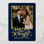 Getrouwd en Bright REAL FOLIE Pas getrouwd Vakanti Folie Feestdagenkaart (Voorkant)