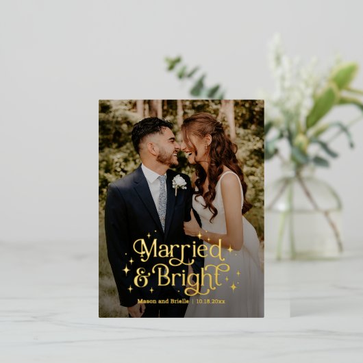 Getrouwd en Bright REAL FOLIE Vakantie Kaart Brief (Staand Voorkant)