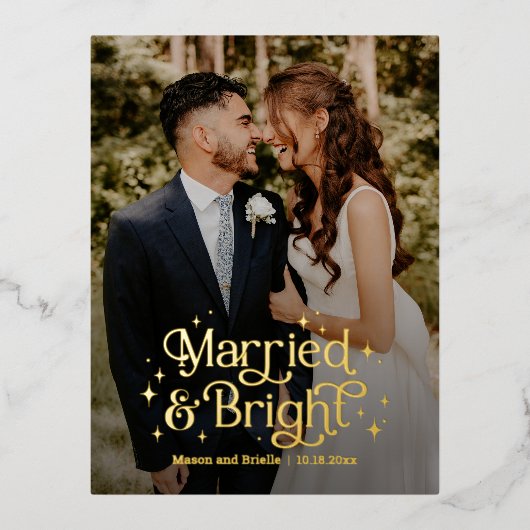 Getrouwd en Bright REAL FOLIE Vakantie Kaart Brief (Voorkant)