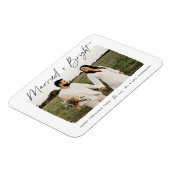 Getrouwd en Bright Script Foto Magneet (Linkerzijde)