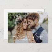 Getrouwd en Bright Script Pas getrouwd Vakantie Briefkaart (Voorkant / Achterkant)