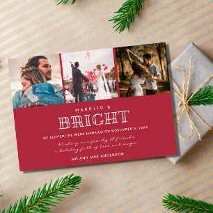Getrouwd en Bright We Eloped Christmas Kaart