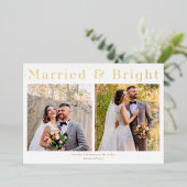 Getrouwd en Fel Moderne Folie Kerst Kaart (Staand Voorkant)