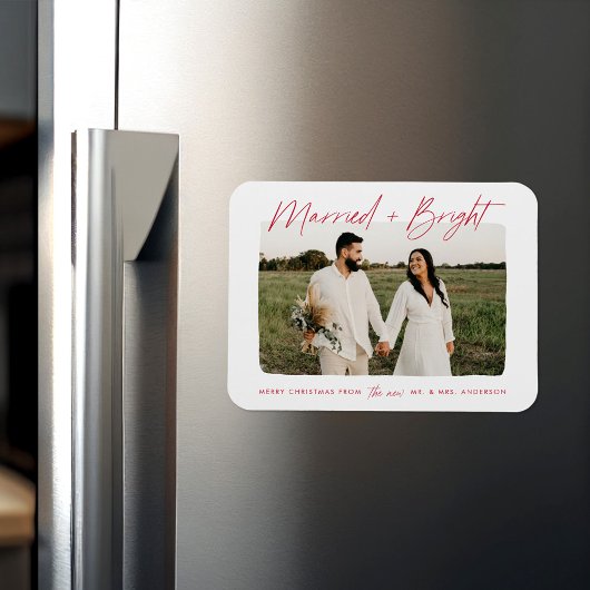 Getrouwd en Felrood Script Foto Magneet