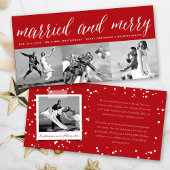 Getrouwd En Gelukkig 3 Foto Collage Eenvoudige Bru Feestdagenkaart