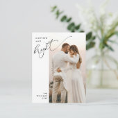 Getrouwd en Gelukkig, Modern Script Foto Vakantie Briefkaart (Staand voorkant)