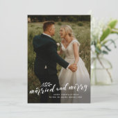 Getrouwd en gevriesdroogd bruiloft foto Kerstmis Feestdagenkaart (Staand voorkant)