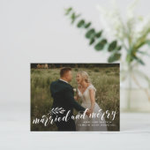 Getrouwd en gevriesdroogd bruiloft foto Kerstmis Feestdagenkaart (Staand voorkant)