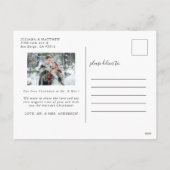 Getrouwd en helder 2 foto Typografie Weddenschap Feestdagenkaart (Achterkant)