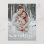 Getrouwd en helder 2 foto Typografie Weddenschap Feestdagenkaart (Voorkant)