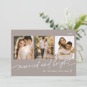 Getrouwd en helder bruiloft vakantie Kaart (Staand voorkant)