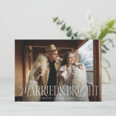 Getrouwd en Helder  Elegantie Bruiloft Feestdagenkaart (Staand voorkant)
