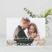 GETROUWD EN HELDER foto vakantie kaart (Staand voorkant)