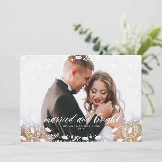 GETROUWD EN HELDER foto vakantie kaart (Staand voorkant)