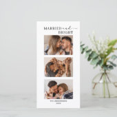 Getrouwd en helder fotopaar eerste kerst feestdagenkaart (Staand voorkant)