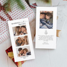 Getrouwd en helder fotopaar eerste kerst feestdagenkaart