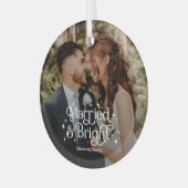 Getrouwd en helder gepersonaliseerd foto Ornament (Voorkant links)