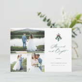 Getrouwd en Helder Kerstmis Multi-Photo Holiday Feestdagenkaart (Staand voorkant)