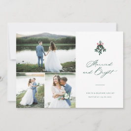 Getrouwd en Helder Kerstmis Multi-Photo Holiday Feestdagenkaart