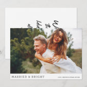 Getrouwd en Helder Minimale Foto Feestdagenkaart (Voorkant / Achterkant)