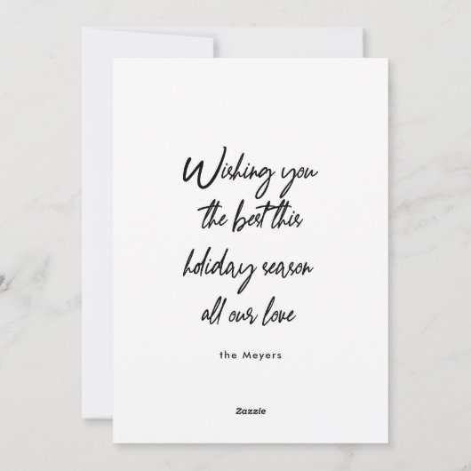 Getrouwd en Helder Minimale Foto Feestdagenkaart (Achterkant)