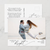 Getrouwd en helder, Modern Script Photo Holiday Briefkaart (Voorkant / Achterkant)