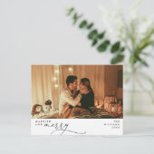 Getrouwd en Helder Modern Script Photo Holiday Briefkaart (Staand voorkant)