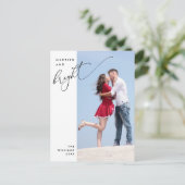 Getrouwd en helder, Modern Script Photo Holiday Briefkaart (Staand voorkant)