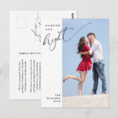 Getrouwd en helder, Modern Script Photo Holiday Briefkaart (Voorkant / Achterkant)