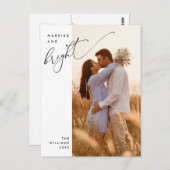 Getrouwd en helder, Modern Script Photo Holiday Briefkaart (Voorkant / Achterkant)