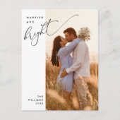 Getrouwd en helder, Modern Script Photo Holiday Briefkaart (Voorkant)