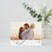 Getrouwd en helder, Modern Script Photo Holiday Briefkaart (Staand voorkant)