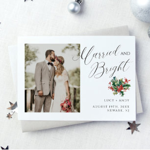 Getrouwd en helder script   Foto Berry Foliage Feestdagenkaart