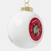 Getrouwd en huwelijk Foto Modern Red Keramische Bal Ornament (Links)