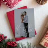 Getrouwd en lichte Pas getrouwd | Script-foto Feestdagenkaart