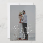 Getrouwd en lichte Pas getrouwd | Script-foto Feestdagenkaart (Voorkant)