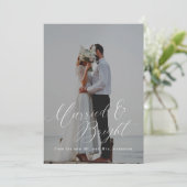 Getrouwd en lichte Pas getrouwd | Script-foto Feestdagenkaart (Staand voorkant)