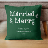 Getrouwd en Merry First Christmas Pas getrouwd Gro Kussen