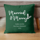 Getrouwd en Merry First Christmas Pas getrouwd Gro Kussen